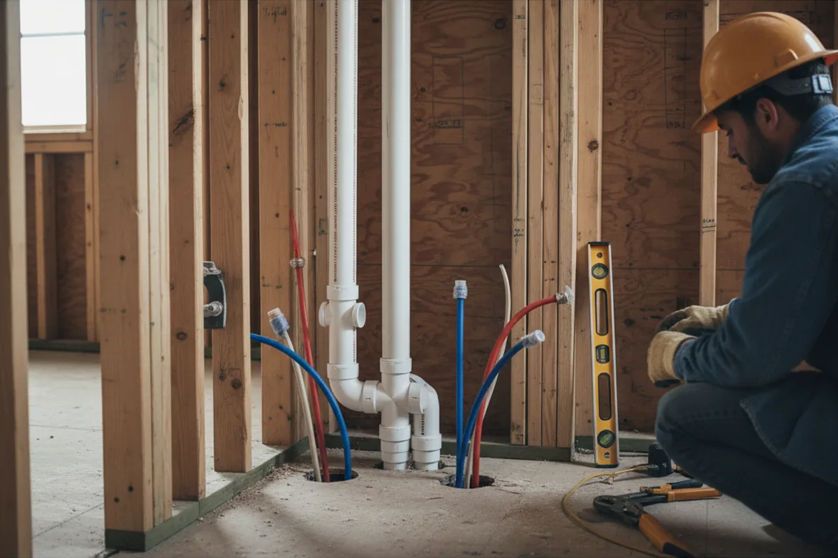 Drain and supply rough-in during Garbage Disposal Repair in Fort Pierce
